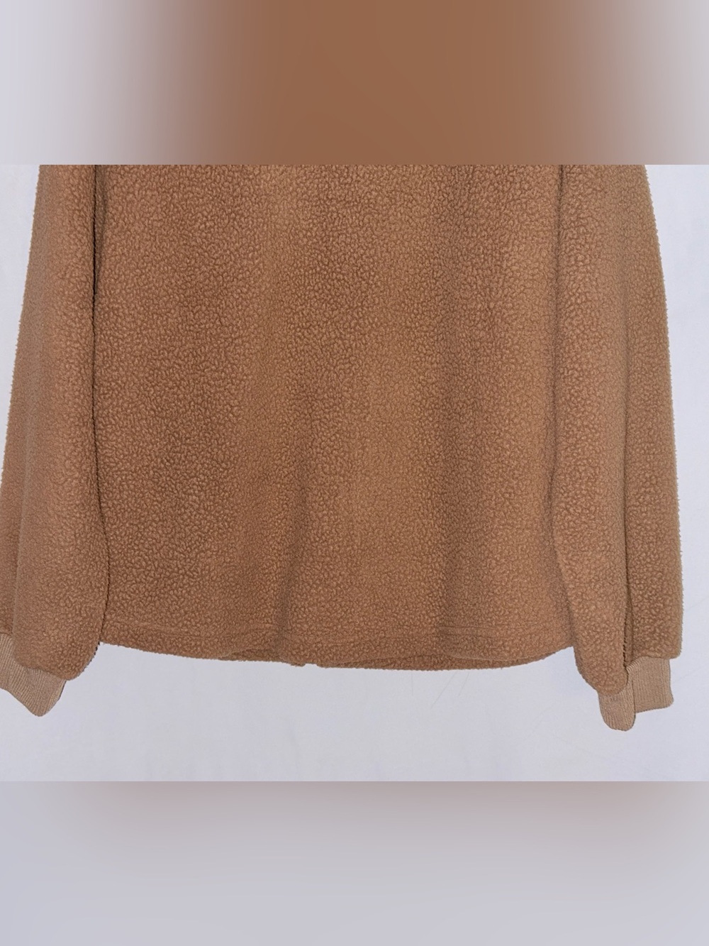 Eddie Bauer Camel Faux Shearling Bomber Jacket size Medium - Picture 10 of 13